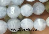 CAQ825 15.5 inches 6mm faceted round natural aquamarine beads