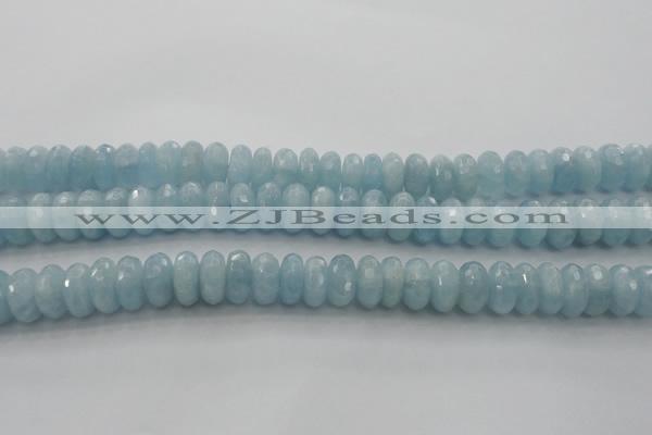 CAQ83 15.5 inches 6*11mm faceted rondelle AA grade aquamarine beads