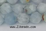 CAQ834 15.5 inches 12mm faceted nuggets aquamarine beads