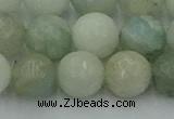CAQ839 15.5 inches 12mm faceted round aquamarine beads wholesale