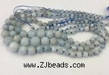 CAQ846 15.5 inches 6mm - 16mm round aquamarine graduated beads