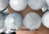 CAQ850 15.5 inches 10mm faceted round aquamarine beads wholesale