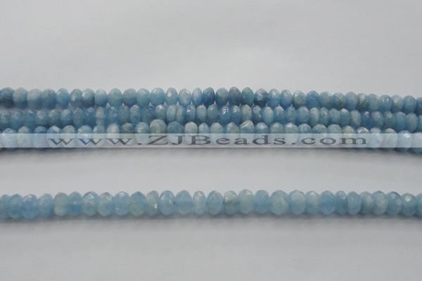 CAQ86 15.5 inches 4*7mm faceted rondelle AA grade aquamarine beads