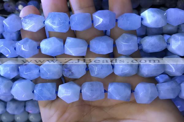 CAQ862 15.5 inches 10*12mm - 12*14mm faceted nuggets aquamarine beads