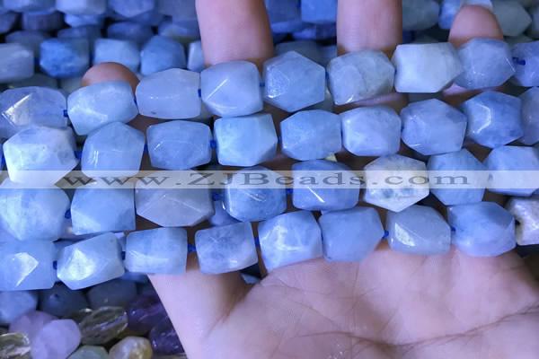 CAQ863 15.5 inches 10*12mm - 12*14mm faceted nuggets aquamarine beads