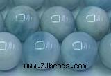 CAQ868 15.5 inches 12mm round aquamarine gemstone beads wholesale