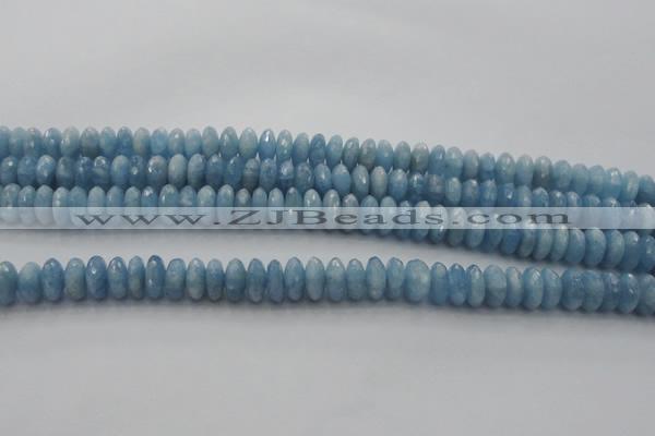 CAQ87 15.5 inches 4*9mm faceted rondelle AA grade aquamarine beads