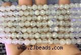 CAQ875 15.5 inches 6mm faceted round aquamarine gemstone beads