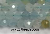 CAQ881 15.5 inches 3.5mm faceted round tiny aquamarine beads