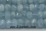 CAQ890 15.5 inches 3.5*6mm faceted rondelle aquamarine beads