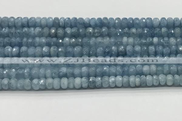 CAQ891 15.5 inches 4*7mm faceted rondelle aquamarine beads