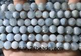 CAQ902 15.5 inches 8mm faceted round aquamarine beads
