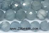 CAQ945 15 inches 6mm faceted round aquamarine beads