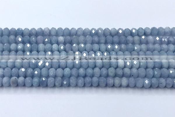 CAQ948 15 inches 5*6mm faceted rondelle aquamarine beads