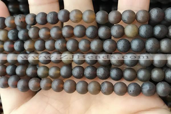 CAR217 15.5 inches 7mm round natural amber beads wholesale