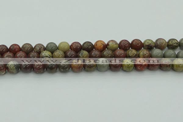 CAR353 15.5 inches 10mm round red artistic jasper beads wholesale