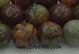 CAR355 15.5 inches 14mm round red artistic jasper beads wholesale