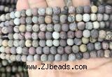 CAR370 15.5 inches 4mm round matte artistic jasper beads wholesale