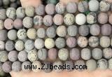CAR372 15.5 inches 8mm round matte artistic jasper beads wholesale