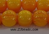 CAR405 15.5 inches 14mm round synthetic amber beads wholesale