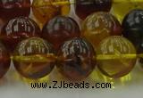 CAR505 15.5 inches 12mm - 13mm round natural amber beads wholesale