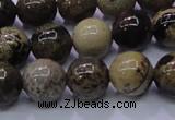 CAR52 15.5 inches 8mm round yellow artistic jasper beads