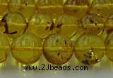 CAR524 15.5 inches 9mm - 10mm round natural amber beads wholesale