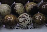 CAR58 15.5 inches 20mm round yellow artistic jasper beads