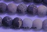 CAR63 15.5 inches 10mm round matte yellow artistic jasper beads