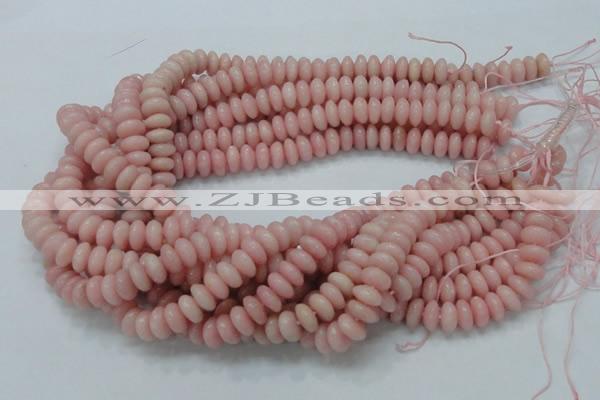 CAS09 15.5 inches 5*10mm rondelle pink angel skin gemstone beads