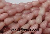 CAS12 15.5 inches 6*10mm teardrop pink angel skin gemstone beads