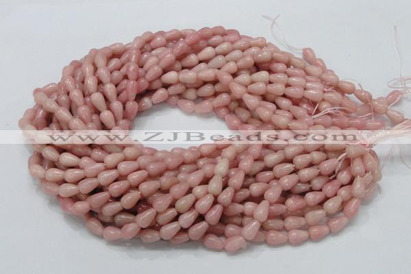 CAS12 15.5 inches 6*10mm teardrop pink angel skin gemstone beads