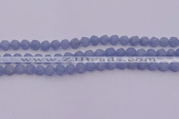 CAS211 15.5 inches 8mm faceted nuggets blue angel skin gemstone beads
