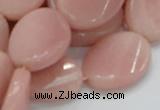 CAS28 15.5 inches 18*25mm twisted oval pink angel skin gemstone beads