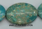CAT101 15.5 inches 30*40mm oval dyed natural aqua terra jasper beads