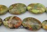 CAT125 15.5 inches 18*25mm oval dyed natural aqua terra jasper beads