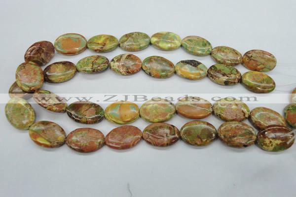 CAT125 15.5 inches 18*25mm oval dyed natural aqua terra jasper beads