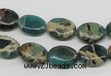 CAT5011 15.5 inches 10*14mm oval natural aqua terra jasper beads