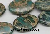 CAT5012 15.5 inches 20*30mm oval natural aqua terra jasper beads