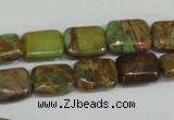 CAT5039 15.5 inches 6*8mm rectangle natural aqua terra jasper beads