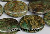 CAT5043 15.5 inches 22*30mm oval natural aqua terra jasper beads