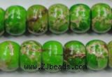 CAT56 15.5 inches 12*16mm rondelle dyed natural aqua terra jasper beads
