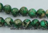 CAT58 15.5 inches 10mm round dyed natural aqua terra jasper beads