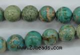 CAT76 15.5 inches 12mm round dyed natural aqua terra jasper beads