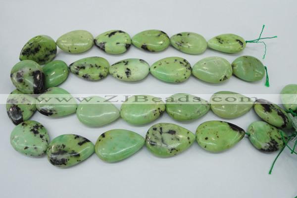 CAU229 15.5 inches 22*30mm flat teardrop Australia chrysoprase beads