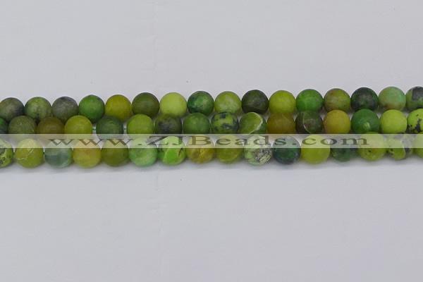 CAU414 15.5 inches 12mm round matte Australia chrysoprase beads