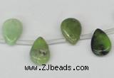 CAU42 10*14mm top-drilled flat teardrop australia chrysoprase beads