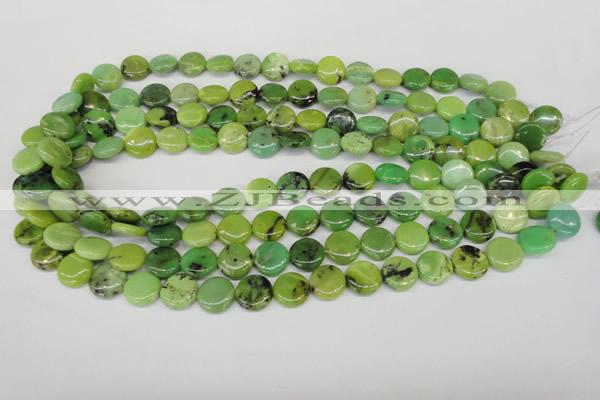 CAU54 15.5 inches 12mm flat round Australia chrysoprase beads wholesale