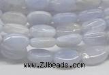 CBC08 15.5 inches 8*12mm oval blue chalcedony beads wholesale