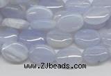 CBC09 15.5 inches 10*14mm oval blue chalcedony beads wholesale